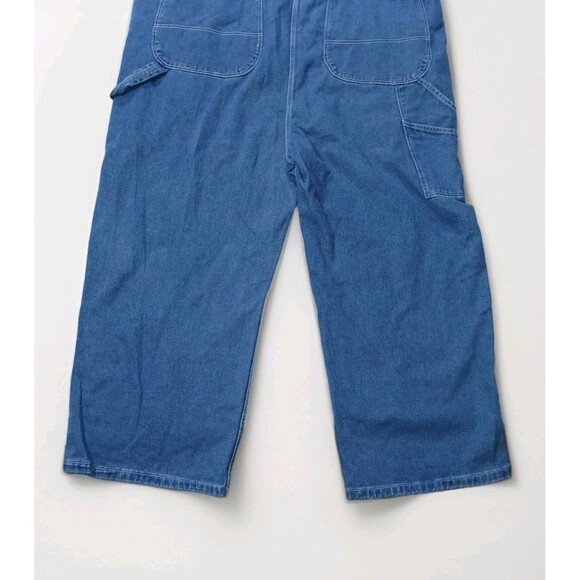 Hisea Mens Vintage Overall Bibs Blue Jeans 52x30 Workwear Comfort 100% Cotton - Picture 7 of 16